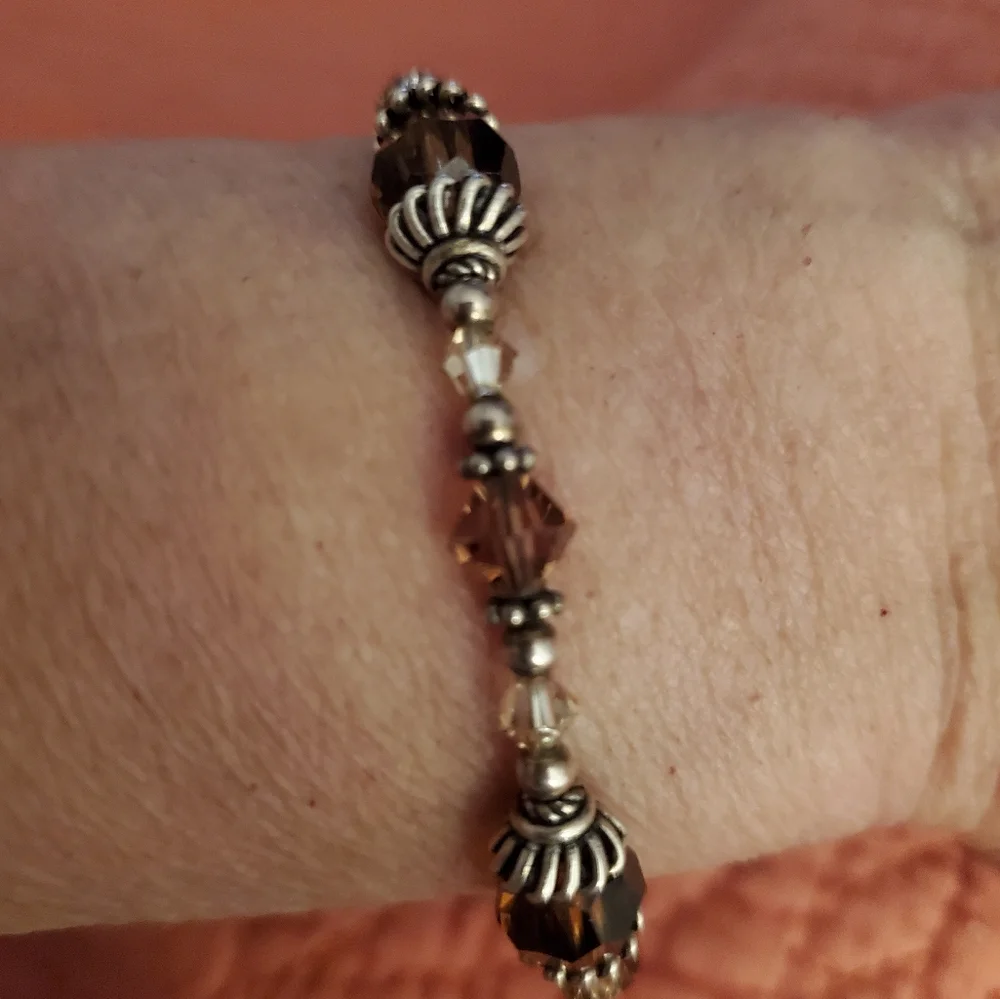 Beaded sterling silver bracelet